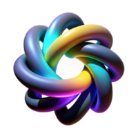 Abstract 3D Render of Intertwined Colorful Loops, Dynamic Design Element png