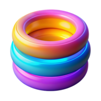 Abstract 3D Render Stacked Rings Colorful Gradient Background Image png