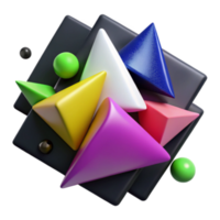 Abstract 3D Render Colorful Geometric Shapes Background Image png