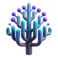 Abstract 3D Render of a Colorful Stylized Tree png