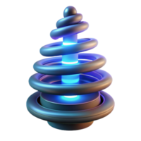 Abstract 3D Render Glowing Spiral Rings Tower png