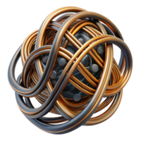 Intricate 3D Render of Intertwined Metallic Tubes Abstract Background Image png