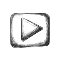 Sketchy Play Button in a Square Frame png