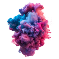 Vibrant Colorful Ink Cloud Exploding In Dark Background png