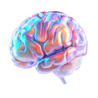 Iridescent Human Brain Abstract Art Render png