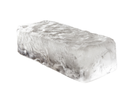 A large rectangular block of clear ice. isolated png