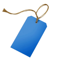 Blue Tag Tied With Twine String Attached png