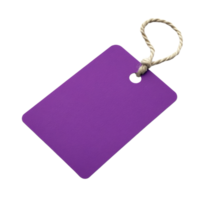 Purple Rectangular Tag with a Twine Loop png