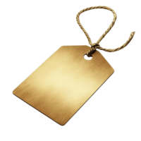 Gold Blank Tag With Twine String Attached png