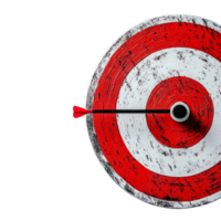 Red and White Target with Dart Centered png