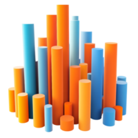 Abstract Colorful Cylinders Representing Data Visualization png