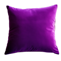 A rich purple velvet pillow rests softly png