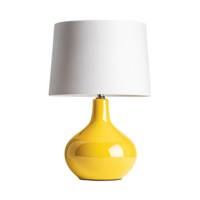 Yellow Table Lamp with White Shade Design png
