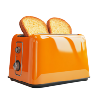Orange Toaster with Toasted Bread Slices Inside png