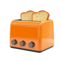 Orange Toaster with Two Slices of Toasted Bread Inside png