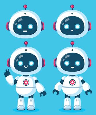 Cute robot. flat illustration