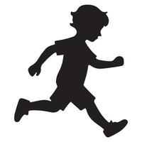 Silhouette of a Running Boy Representing Playfulness vector