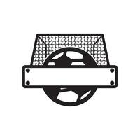 A black and white soccer ball in a net vector