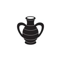 An old black vase icon on a white background vector