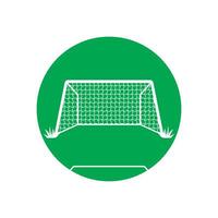 A green soccer goal with a net on it vector