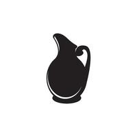 A black and white illustration of a pitcher vector