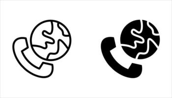 international call icon set. vector