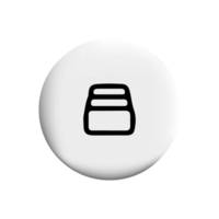 A white button with a black background and a stack of boxes png
