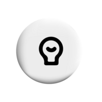 A white button with a light bulb icon on it png