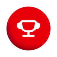 A red button with a cup icon on it png