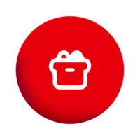 A red button with a white box on it png
