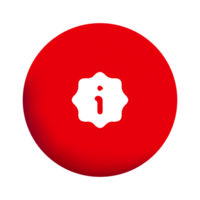A red button with the word i in it png