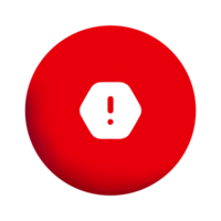 A red circle with an exclamation mark on it png