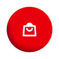 Bag icon on on red circle shape png
