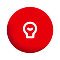A red button with a light bulb on it png