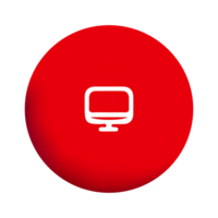 A red button with a computer monitor on it png