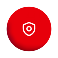 A red circle with a white shield on it png