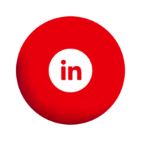 A red circle with the word linked on it png