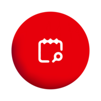 A red button with a white square on it png