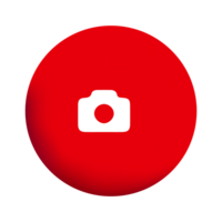 A red camera icon on a black background png