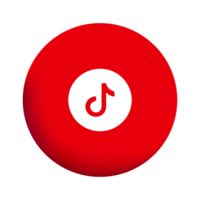 Tiktok logo on a red circle png