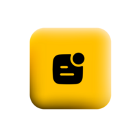 A yellow square button with a black dot on it png