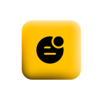 A yellow square with a black circle on it png