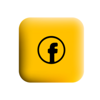 Facebook icon on yellow square button png
