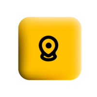 A yellow square button with a black dot on it png