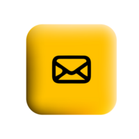Email icon on yellow square button png