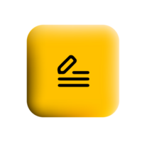 A yellow square button with a pen and paper icon png