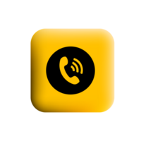 Yellow phone icon with a phone call icon png