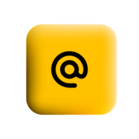 A yellow square button with an at sign on it png