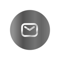 An icon of an envelope on a black background png