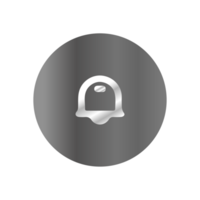 A white button with a black background and a white ghost png